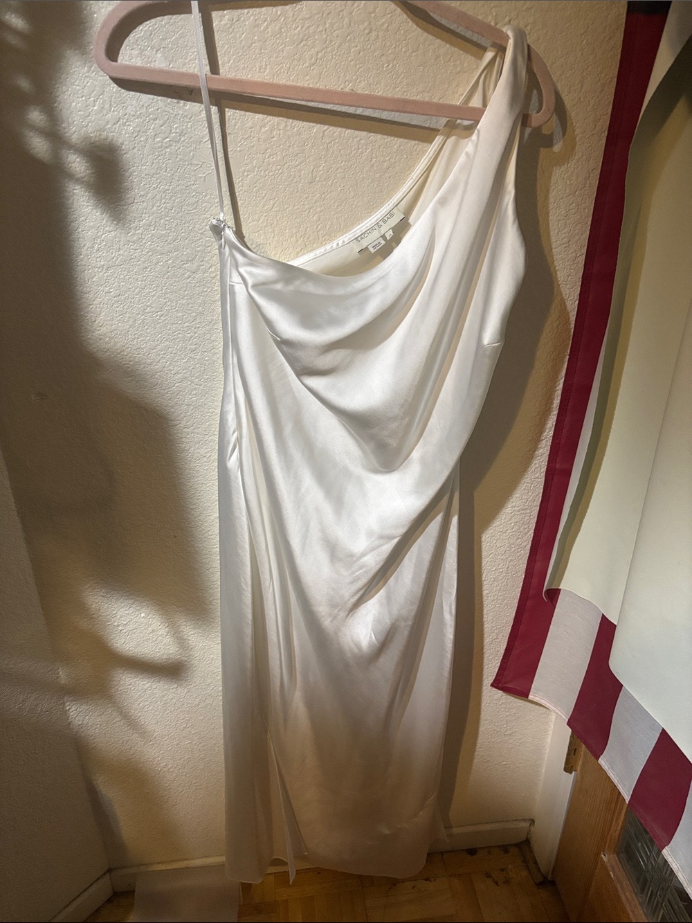 Sachin + Babi One-Shoulder Satin Dress in Ivory
